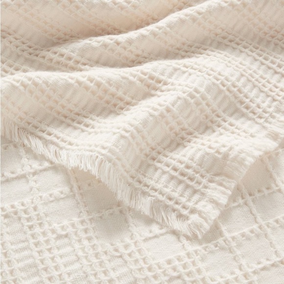 60"×80" Waffle Weave Fringed Bed Throw
Ivory - Threshold™new - Picture 2 of 7